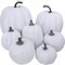 7 Pieces Assorted Sizes Fall Artificial Pumpkins Harvest Pumpkins Faux Foam Pumpkins for the Autumn Season and Halloween Thanksgiving Harvest Holiday Season Festive Tabletop Decorations (White)